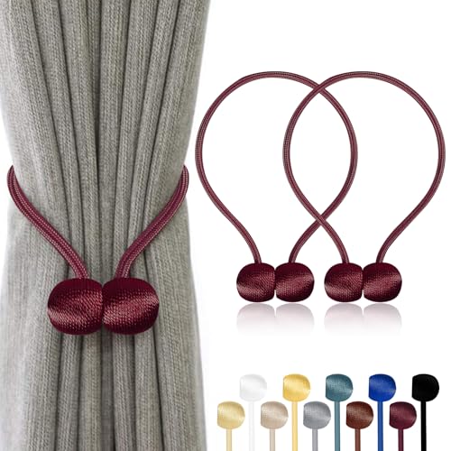 TopHomer Magnetische Vorhang Raffhalter, Clips Seil Rückwärtige Halter Schnallen Binder Gardinenhalter für Haus Dekoration 2 Stück Tiefrot TopHomer Magnetische Vorhang Raffhalter, Clips Seil Rückwärtige Halter Schnallen Binder Gardinenhalter für Haus Dekoration 2 Stück Tiefrot von TopHomer