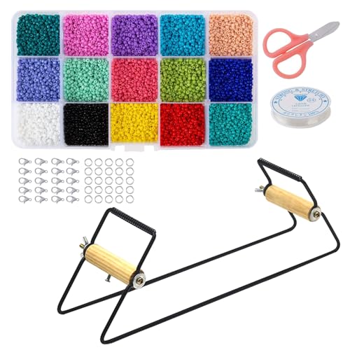 TopHomer Perlenwebstuhl Kit, Webrahmen Perlenwebrahmen mit Perlen Garn und Verschlüssen, Handgemachte Strickmaschine für DIY Armbänder Halsketten, Schmuck Perlen Handwerk Werkzeug, Schwarz TopHomer Perlenwebstuhl Kit, Webrahmen Perlenwebrahmen mit Perlen Garn und Verschlüssen, Handgemachte Strickmaschine für DIY Armbänder Halsketten, Schmuck Perlen Handwerk Werkzeug, Schwarz von TopHomer