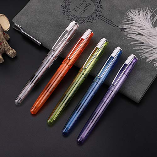 TopHomer Quink Füllfederhalter, transparenter Stift, Bürounterschriftenstift, mittlere Feder, Nachfüllminen ohne Tinte, 5 Farben, 10 Stück TopHomer Quink Füllfederhalter, transparenter Stift, Bürounterschriftenstift, mittlere Feder, Nachfüllminen ohne Tinte, 5 Farben, 10 Stück von TopHomer