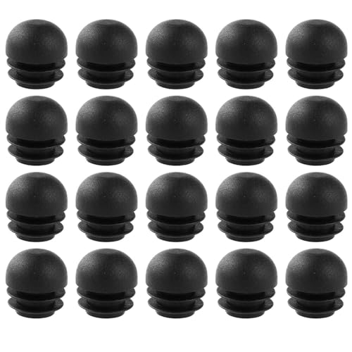 TopHomer Runde Endstopfen, 25 mm, Kunststoffrohreinsätze, Stuhlbein-Endkappen, gewölbte Einsätze, Protektoren für Möbelbeine, 20 Stück von TopHomer