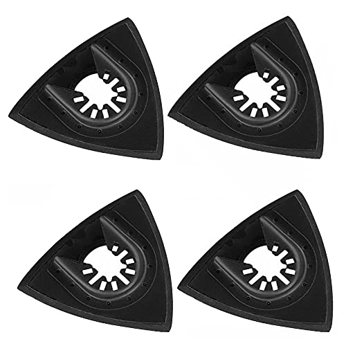 Universal-Schleifpads mit dreieckigem Klettverschluss, oszillierend, für Multifunktionswerkzeug, Schnellentriegelung, Holz, 80 mm, Schwarz, 4 Stück Universal-Schleifpads mit dreieckigem Klettverschluss, oszillierend, für Multifunktionswerkzeug, Schnellentriegelung, Holz, 80 mm, Schwarz, 4 Stück von TopHomer