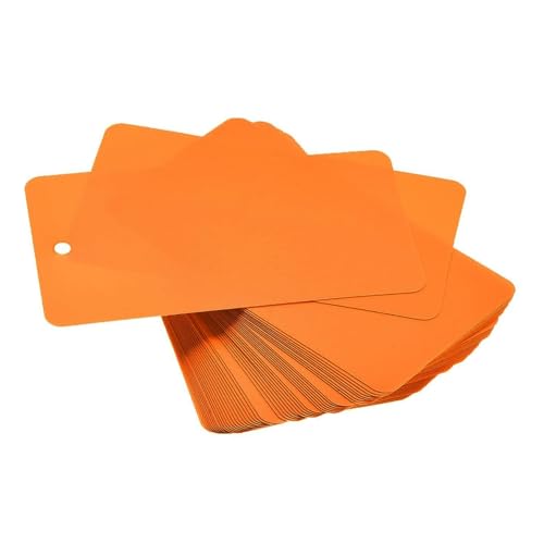 Versandanhänger aus Kunststoff, wasserdicht, blanko, Logistiketiketten, Hängeetikett mit Öse für Produktidentifikation, Outdoor-Etikettierung (Orange) von TopHomer