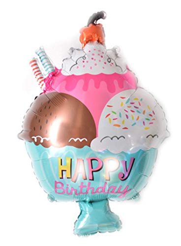 TopTen Folienballon EIS mit Happy Birthday Aufschrift - Perfekte Dekoration für Ihren Geburtstag (1 Stück) von TopTen