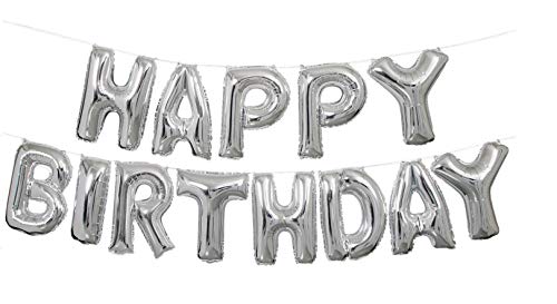 TopTen TopTen Happy Birthday Folienballon Schriftzug XXL Silber zur Dekoration Ihrer Geburtstagsparty von TopTen