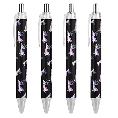 TopZeDeals Aquarell-Kugelschreiber, schwarz, einziehbar, 0,5 mm, feine Spitze, schnelltrocknend, glattes Schreiben, 4 Stück von TopZeDeals