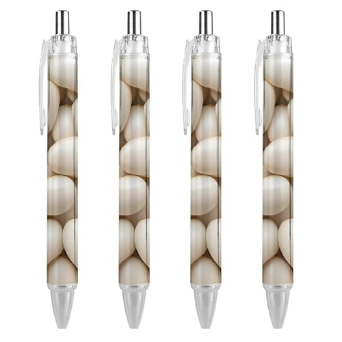 TopZeDeals Beans Kugelschreiber, 0,5 mm, feine Spitze, einziehbare Kugelschreiber, flexibel, runder Schaft, Arbeitsstift, 4 Stück von TopZeDeals