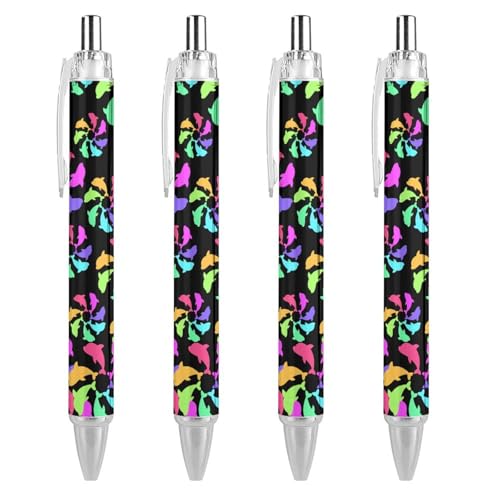 TopZeDeals Bunte Delfin-Kugelschreiber, 0,5 mm, feine Spitze, einziehbare Kugelschreiber, flexibel, runder Schaft, Arbeitsstift, 4 Stück von TopZeDeals
