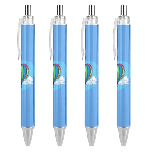 TopZeDeals Bunte Heißluftballons (4) Blaue Tinte Kugelschreiber glattes Schreiben Kugelschreiber für Büro Schule 4 Stück von TopZeDeals