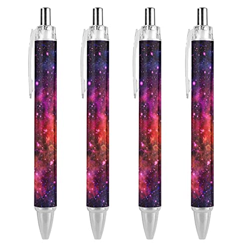 TopZeDeals Funky Galaxy Kugelschreiber mit blauer Tinte, glattes Schreiben, Kugelschreiber für Büro, Schule, 4 Stück von TopZeDeals