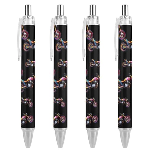 TopZeDeals Graffiti-Motorrad-Kugelschreiber, schwarze Tinte, 0,5 mm, glattes Schreiben, Notizen, Zubehör für Büro, 4 Stück von TopZeDeals