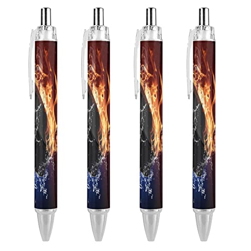 TopZeDeals Homewish Eis- und Feuer-Kugelschreiber, glattes Schreiben, blaue Tinte, Kugelschreiber für Büro, Schule, 4 Stück von TopZeDeals
