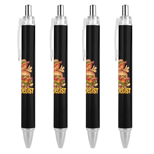 TopZeDeals Hotdogologist Hotdog Sausage Hot Dog Druckkugelschreiber mit blauer Tinte, Kugelschreiber für Büro und Zuhause, 4 Stück von TopZeDeals