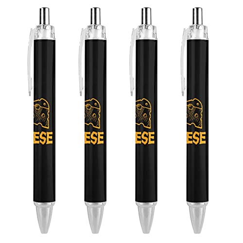 TopZeDeals I Love Cheese Kugelschreiber, glattes Schreiben, blaue Tinte, Kugelschreiber für Büro, Schule, 4 Stück von TopZeDeals