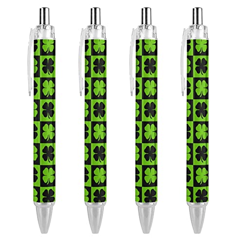 TopZeDeals Irish Clovers Kugelschreiber mit blauer Tinte, glattes Schreiben, Kugelschreiber für Büro, Schule, 4 Stück von TopZeDeals