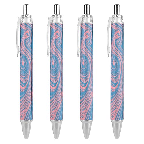TopZeDeals Japanischer Marmorier-Kugelschreiber, 0,5 mm, feine Spitze, schnelltrocknend, glattes Schreiben, Schwarz, 4 Stück von TopZeDeals
