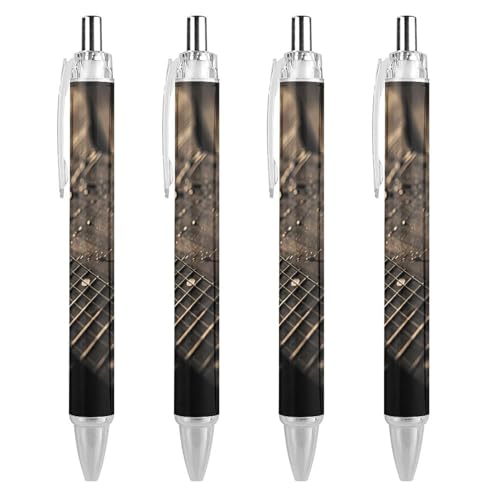 TopZeDeals Kugelschreiber für Akustikgitarre, einziehbar, blaue Tinte, Kugelschreiber für Büro, Zuhause, 4 Stück von TopZeDeals