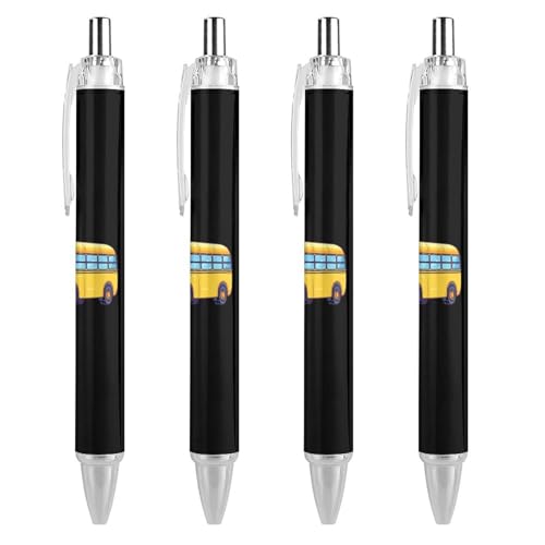 TopZeDeals Kugelschreiber für Schulbus, blaue Tinte, glattes Schreiben, Kugelschreiber für Büro, Schule, 4 Stück von TopZeDeals