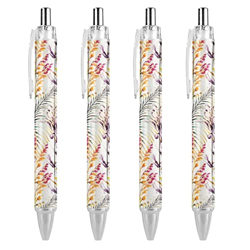 TopZeDeals Kugelschreiber mit tropischer Pflanze, blaue Tinte, glattes Schreiben, Kugelschreiber für Büro, Schule, 4 Stück von TopZeDeals