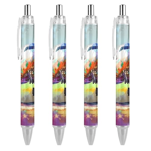 TopZeDeals Kugelschreiber zum Abnehmen von Flugzeugen, 0,5 mm, feine Spitze, einziehbare Kugelschreiber, flexibel, runder Schaft, Arbeitsstift, 4 Stück von TopZeDeals