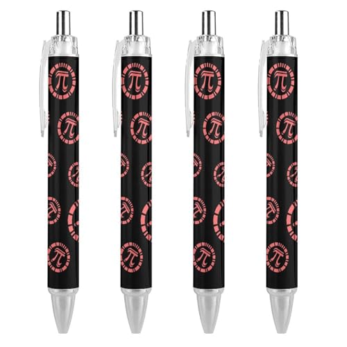 TopZeDeals Pi 3.14 Mathematik-Kugelschreiber, 0,5 mm, feine Spitze, einziehbare Kugelschreiber, flexibel, runder Schaft, Arbeitsstift, 4 Stück von TopZeDeals