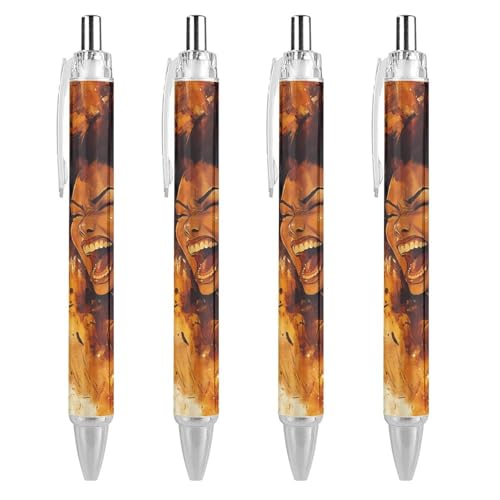 TopZeDeals Roaring Beast Löwe und Schönheit Kugelschreiber, 0,5 mm, feine Spitze, einziehbare Kugelschreiber, flexibel, runder Schaft, Arbeitsstift, 4 Stück von TopZeDeals