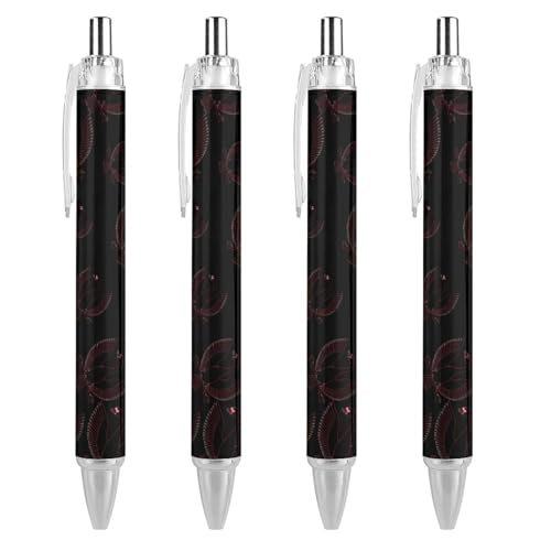 TopZeDeals Swan Kugelschreiber, 0,5 mm, feine Spitze, einziehbare Kugelschreiber, flexibel, runder Schaft, Arbeitsstift, 4 Stück von TopZeDeals