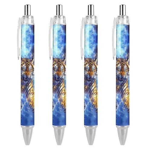 TopZeDeals Thunder Tiger mit Flügeln, einziehbarer Kugelschreiber, schwarze Tinte, 0,5 mm, glattes Schreiben, Notizen, Zubehör für Büro, 4 Stück von TopZeDeals