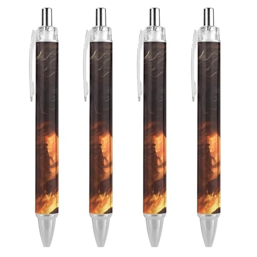 TopZeDeals Zeus Kugelschreiber, griechische Mythologie, 0,5 mm, feine Spitze, einziehbare Kugelschreiber, flexibel, runder Schaft, Arbeitsstift, 4 Stück von TopZeDeals