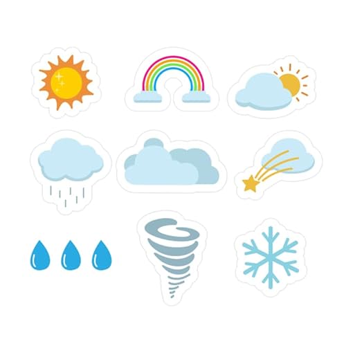 Wettermuster-Ausschnitte, 10,2 cm, bewölkt, sonnig, windig, regnerisch, Kunst- und Bastelkarten für Klassenzimmer, DIY-Projekte, 90 Stück Wettermuster-Ausschnitte, 10,2 cm, bewölkt, sonnig, windig, regnerisch, Kunst- und Bastelkarten für Klassenzimmer, DIY-Projekte, 90 Stück von Topabel