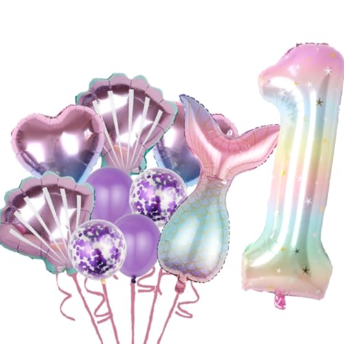 1. Meerjungfrau Luftballons Geburtstag Dekorationen für Mädchen, Meerjungfrau Party Dekoration Luftballons, Riesen Meerjungfrau Schwanz Luftballons für Mädchen Nummer 1 Mädchen Meerjungfrau Geburtstag von Topartyee