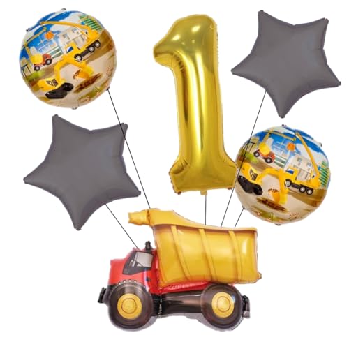 Riesige 101.6 cm Bau Geburtstag Party Luftballons Bauballons für Geburtstagsdekorationen Jumbo Kipper Folienballons Gold Zahl Helium Ballon für Jungen Geburtstagsfeier von Topartyee