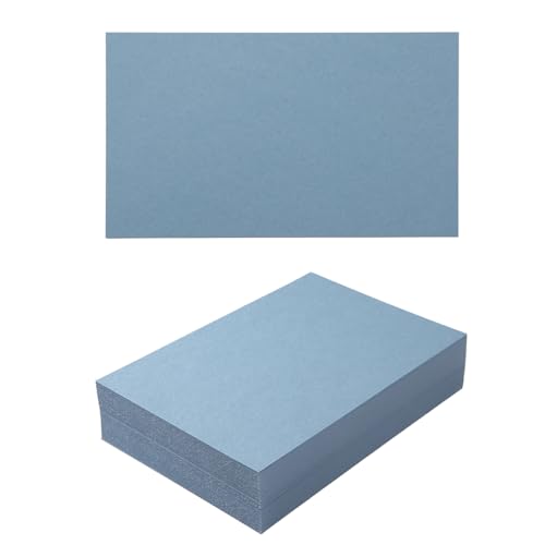 100 Stück dicker Papierkarton, blanko, schwere Karten für Einladungen, Grußkarten, Postkarten, Fotos, 250 g/m² dickes Papier (Dusty-Blue, 5,1 x 8,9 cm) von Topeen