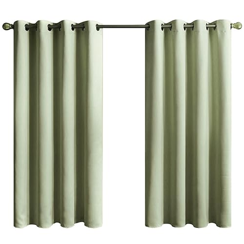 Topfinel Salbeigrün Kurze Vorhänge für Schlafzimmer & Kinderzimmer, wärmeisolierte Verdunkelungsvorhänge, B 117 x L 137 cm, 2 Paneele Topfinel Salbeigrün Kurze Vorhänge für Schlafzimmer & Kinderzimmer, wärmeisolierte Verdunkelungsvorhänge, B 117 x L 137 cm, 2 Paneele von Topfinel