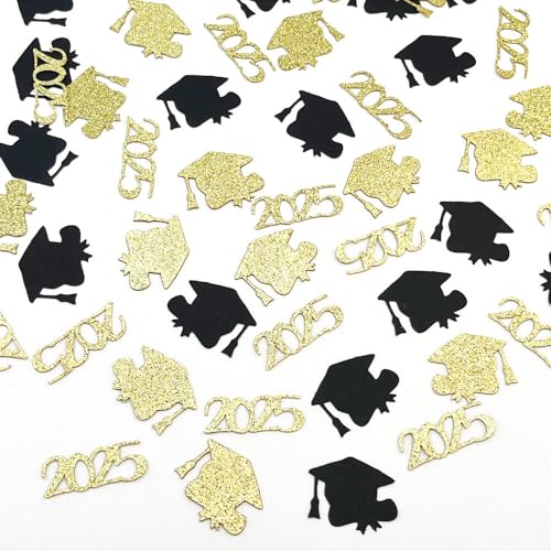 100 Stück 2025 Abschlussparty-Konfetti, Gold / Schwarz, Glitzer, Tischkonfetti, Congrats, Diplom, Abschlussfeier, Sterne, Tischdekorationen für 2025 Graduierte Partyzubehör 100 Stück 2025 Abschlussparty-Konfetti, Gold / Schwarz, Glitzer, Tischkonfetti, Congrats, Diplom, Abschlussfeier, Sterne, Tischdekorationen für 2025 Graduierte Partyzubehör von Topfunyy
