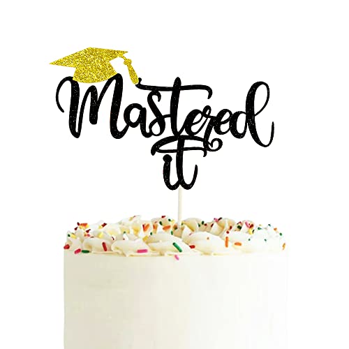 Master It Kuchendekoration, schwarzer Glitzer Congrats Grad Cake Pick für 2023 Abschlussfeier Party Dekoration Master It Kuchendekoration, schwarzer Glitzer Congrats Grad Cake Pick für 2023 Abschlussfeier Party Dekoration von Topfunyy