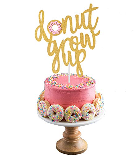 Topfunyy Doppelseitiger Tortenaufsatz in Donut-Form, goldfarben, glitzernd, für Babyparty, Kindergeburtstag, Party-Dekoration von Topfunyy