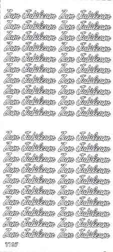 1 Bogen Konturensticker 10x23cm "Zum Jubiläum" silber von Tophobby