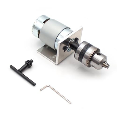 Toplionace 90W Mini Mikrodrehmaschine, DIY 775 DC 12–24V Motor mit Halterung B12 Bohrfutter, Spannbereich 1,0–10mm, Drehzahl 4000–9000 U/min von Toplionace