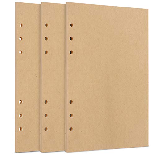 A5 Papier, [3 Packungen] Toplive 100GSM dickes Nachfüllpapier 6 Löcher Nachfülleinlagen Loose Notizpapier A5 Refill Paper 135 Blätter (270 Seiten) für 6 Ring Binder Notizbuch,Kraftfarbe Papier von Toplive