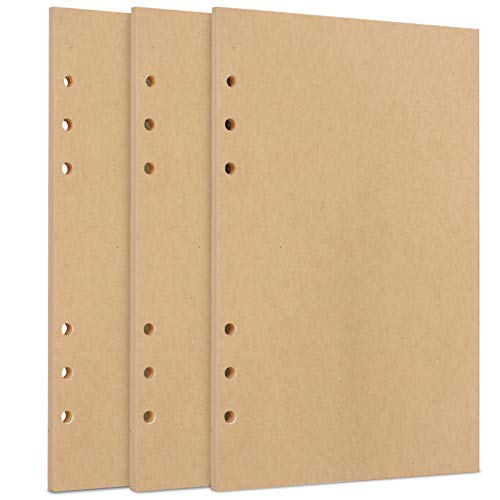 Toplive A5 Nachfüllpapier, [3 Pack] 6 Löcher, lose Blätter, Kraftpapier, nachfüllbar, Ordnerfüllpapier, 135 Blatt, 270 Seiten für 6-Ring-Portfolio, A5 Ordner, Organizer, Planer, Tagebuch von Toplive