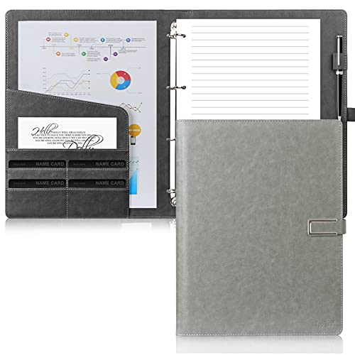 Toplive Konferenzmappe Leder A4 Schreibmappe A4 Businessmappe aus PU-Leder inkl 4 Ringbuchmappe Dokumentenmappe optimaler Einsatz in Büro, Schule und Studium,Grau Toplive Konferenzmappe Leder A4 Schreibmappe A4 Businessmappe aus PU-Leder inkl 4 Ringbuchmappe Dokumentenmappe optimaler Einsatz in Büro, Schule und Studium,Grau von Toplive