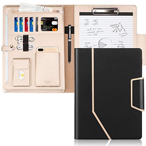 Toplive Schreibmappe A4 Konferenzmappe PU Leder Ordner Klemmbrett Dokumentenmappe, Kartenfächer, Visitenkartenetui- Perfekt als Konferenzmappe,Neu Schwarz Toplive Schreibmappe A4 Konferenzmappe PU Leder Ordner Klemmbrett Dokumentenmappe, Kartenfächer, Visitenkartenetui- Perfekt als Konferenzmappe,Neu Schwarz von Toplive
