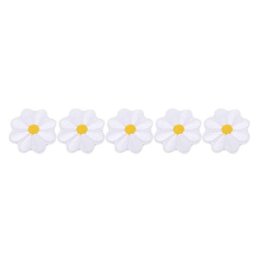 Toporchid 5 Stück gestickte Applikation Blumenbeete Aufkleber Nähen Handwerk Dekoration (Weiß) von Toporchid