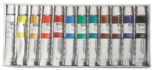 24 (2x 12) Tuben Acrylfarbe Set mit je 12ml von Toppoint