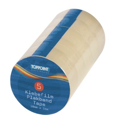 60 (12x 5) Rollen Klebestreifen Klebeband Klebefilm 33m x 18mm von Toppoint