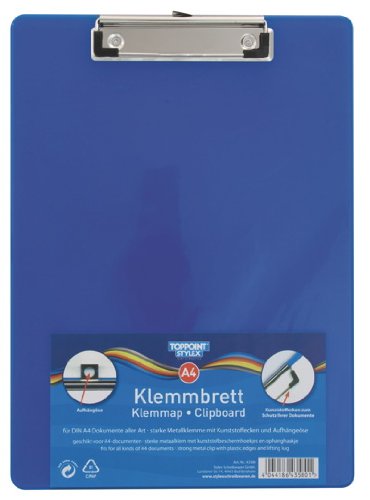 Klemmbrett DIN A4 transparent blau von Toppoint