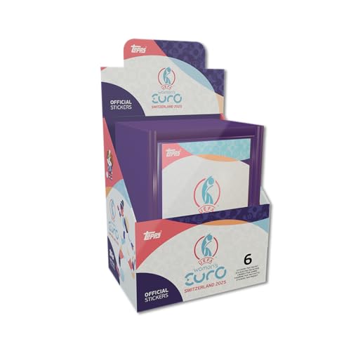 Topps UEFA Damen Euro 2025 Sticker Kollektion - Full Box - 50 Frauen Euro Sticker Pakete pro Box (300 Aufkleber) von Topps
