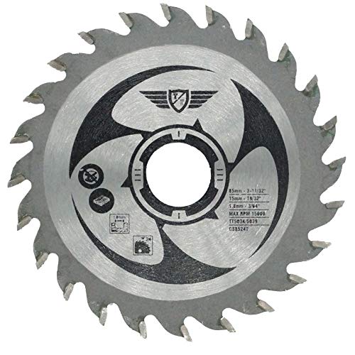 1 x TopsTools CS8524T 85mm 24T 15mm Bohrung TCT-Sägeblätter kompatibel mit Worx Bosch Makita Ryobi Rockwell und vielen anderen 1 x TopsTools CS8524T 85mm 24T 15mm Bohrung TCT-Sägeblätter kompatibel mit Worx Bosch Makita Ryobi Rockwell und vielen anderen von TopsTools