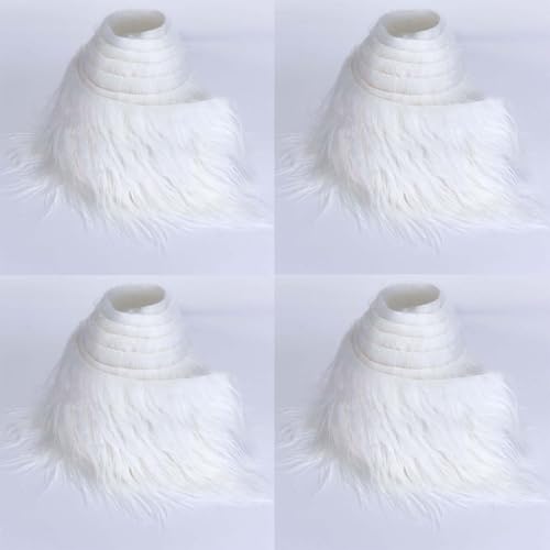 Topspitgo Furry Faux Craft Plüschstoff Kunstleder 4 Stücke Kunstfell zum Basteln Meterware 1.5M Plüsch Bänder zum Nähen Weihnachts fur Gnome Beard Santa Hair Dwarf DIY Dekoration (Weiß) von Topspitgo