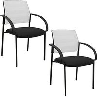 2 Topstar Besucherstühle AIRWORK MEETING 10 BB200BMT0CX2 schwarz, weiß Stoff von Topstar